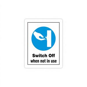 Autocollant adhésif étanche « Arrêter la prise en charge lorsqu'il n'est pas utilisé » avec finition mate – Signalisation de sécurité électrique - Product Image 1