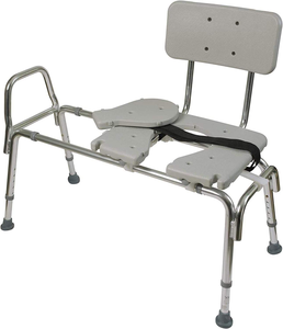 Banco de transferencia deslizante con asiento recortado, silla de ducha ajustable para bañera, silla de seguridad reversible para bañera para personas mayores y discapacitadas - Product Image 4