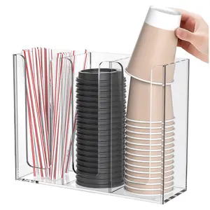 3 Compartimenten Transparant Acryl Koffie Cup Dispenser Organizer Voor Winkel