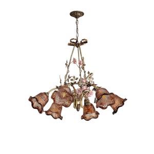 French Style Floral Chandelier Multi Head E26 LED <b>Light</b> Source Round Design For Living Room And <b>Dining</b> Room - Product Image 5