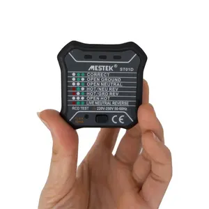 MESTEK ST01D مقبس اختبار اختبار تسرب اختبار الاختيار لايف سلك تأريض RCD اختبار NCV كاشف جهد + مقبس اختبار الاتحاد الأوروبي التوصيل