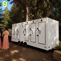 Remorque de toilettes de luxe portable Goeasy personnalisée pour l'extérieur et l'intérieur, entièrement équipée avec système d'eau arrière et toilettes électriques intégrées