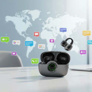 ชุดหูฟัง<span class=keywords><strong>แปล</strong></span>ภาษาแบบเรียลไทม์ รองรับการแปลหลายภาษา สำหรับ 5.4 Apt-X HD ดีไซน์แบบครอบหูพร้อมไดรเวอร์ไฮบริด เหมาะสำหรับการเดินทาง - Product Image 1