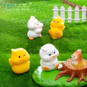 Micro-paysage <span class=keywords><strong>en</strong></span> mousse Weij, adorable petit canard jaune, accessoires de jardinage DIY, boîte à surprises décorative, petite décoration pour voiture ou bureau - Product Image 3