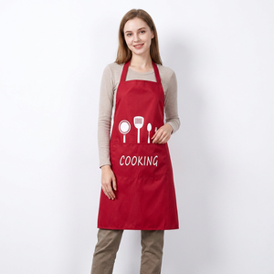 Delantal de Cocina Rojo Moderno con Texto y Gráficos de "COOKING" - Uniforme de Chef Unisex de Alta Calidad para Uso Diario - Product Image 4
