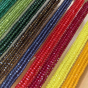 1 Filo di Perline di Cristallo Multicolore, Rotonde Sfaccettate a Rondella, Perline Distanziatrici in Vetro per Creazione di Gioielli, Braccialetti e Accessori Fai-da-Te - Product Image 2