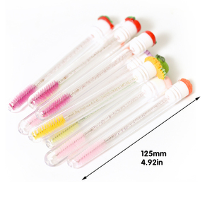 10 pinceles de rímel reutilizables con forma de fruta, cepillos de nailon para pestañas y cejas, herramientas de maquillaje - Product Image 3