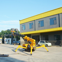 Mini-grue araignée hydraulique avec flèche à 5 sections, rotation à 360 degrés, hauteur de levage de 9 m