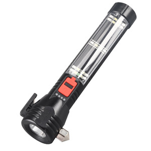 Lampe de poche pour voiture Lampe de poche tactique à énergie solaire Lampe torche d'urgence à LED lumineuse avec marteau de sécurité <span class=keywords><strong>Coupe</strong></span>-ceinture de sécurité - Product Image 3