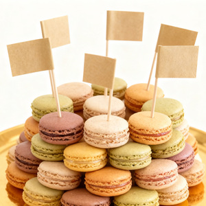 Kraft Paper Flags 100 Pieces Cake Decor Topper Baking Decoration Themed Party Reusable - Product Image 1
