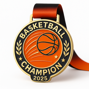 Medalla de baloncesto con logotipo personalizado Premium Medallas de oro para premios deportivos Proveedor de trofeos y placas de calidad - Product Image 1
