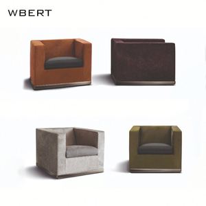 Wbert เก้าอี้โซฟาทรงสี่เหลี่ยมสไตล์ย้อนยุคโลหะสไตล์นอร์ดิกหรูหราสไตล์อิตาลีสำหรับห้องนั่งเล่นเก้าอี้รับประทานอาหารมีที่พักแขน - Product Image 3