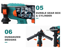 Marteau perforateur sans fil Power Action BRH2042C 20V, moteur sans balais, énergie d'impact 3J, 2 batteries 4.0Ah, pour béton