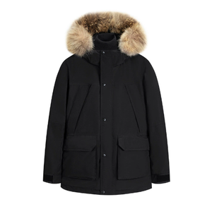Veste d'hiver en duvet pour homme, vêtements de travail unisexes avec col en fourrure, parka mi-longue épaisse, vêtements de travail chauds - Product Image 4