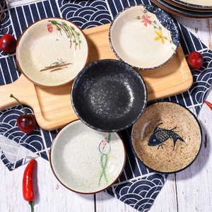 Vaisselle en céramique à motifs vintage de style japonais, assiette en porcelaine pour hôtel et maison - Product Image 5