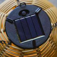 Lámpara Colgante Solar LED con Forma de Globo, Diseño Artesanal de Hierro, Decoración para Jardín, Patio y Fiestas al Aire Libre