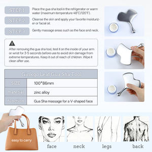 Penjualan terlaris alat papan Guasha daun Ginkgo kecantikan baru OEM kustomisasi LOGO perawatan kulit wajah Perak Ginkgo Gua Sha pijat - Product Image 6