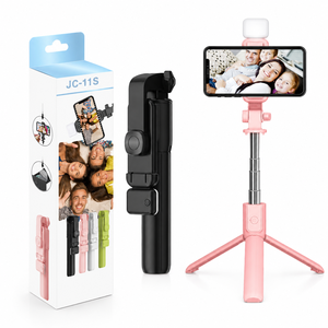 Trípode Selfie Stick Clásico JC-11S con Luz LED de Relleno, Mango Ligero de Acero Inoxidable de 830 mm - Product Image 1