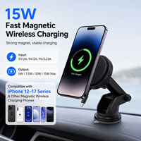 Support de téléphone magnétique sans fil 5W pour voiture avec câble Type-C rétractable, ventouse lavable et réutilisable pour iPhone