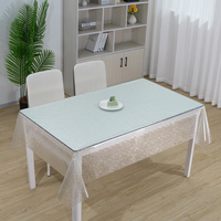 Nappe transparente en PVC scintillante dorée RNPT, imperméable, vente en gros, pour réceptions de mariage et services de traiteur