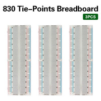 Keyestudio 3PCS 830 Tie-Points Protoboard sans soudure Kit de planche à pain pour Arduino