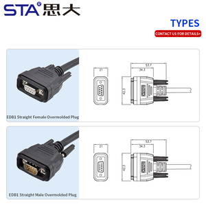 E-DB9 D15H Không Thấm Nước IP67 Cắm Cáp Ổ Cắm Kết Nối Nam Nữ Cáp Lắp Ráp Cắm Kết Nối PVC 0.5M 1M 2M 3M - Product Image 5