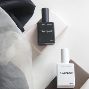 15ml đen trắng vuông chai nước hoa hồng dầu cuộn trên chai thủy tinh với con lăn bóng - Product Image 1