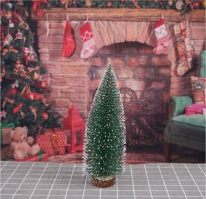 Miniature Small Pine Mini Christmas Sisal <b>Bottle</b> <b>Brush</b> Tree With Wooden Bases for Xmas Party Holiday - Product Image 3