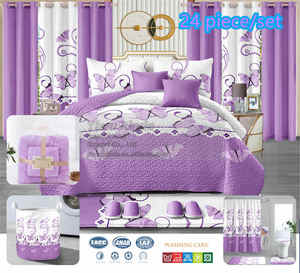 Sang Trọng Mùa Đông Bộ Trải Giường 24Pcs Vua Kích Thước <span class=keywords><strong>Quilt</strong></span> <span class=keywords><strong>Set</strong></span> Với Rèm Phòng Tắm Thiết Lập Ưa Thích Coverlet Mùa Đông Chăn - Product Image 5