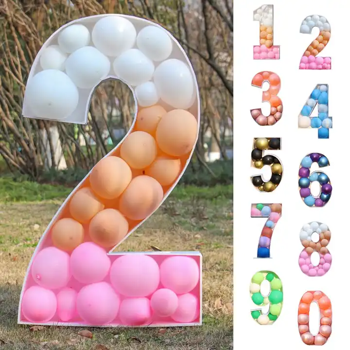 Mosaic Balloon Frame Marquee Light Up Numbers Large Foam Board