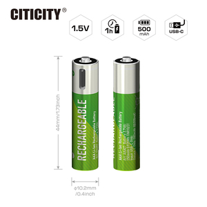 CITICITY Paquete de 4 Baterías Recargables de Litio de Alta Capacidad de 1.5V 500mAh, Larga Vida Útil, para Juguetes Electrónicos del Hogar - Product Image 3