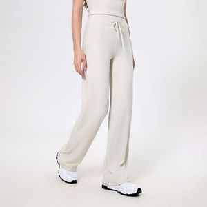 Wholesale Women's Drawstring High Waist Wide Leg Yoga Pants <b>Flowy</b> Lounge Trousers Buttery Soft Casual Activewear Pants OEM ODM - Product Image 3