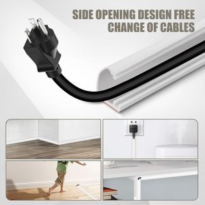 Organizador de Cables Autoadhesivo Flexible para TV, Accesorios para el Hogar, Ocultador de Cables de Oficina en la Pared, con Apertura Lateral - Product Image 5
