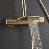 Robinet de Douche de Luxe pour Salle de Bain, Mitigeur Chaud/Froid en Laiton, Système de Douche pour Baignoire, Mitigeur Thermostatique, Ensembles de Douche Thermostatiques