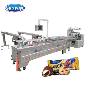 Superior Quality 1 Lane 500pcs/min Biscuit Sandwich Maker With 250pcs/min 3 Servos Biscuit Flow Packing Machine