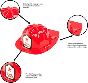 Cappello da festa gioco di ruolo per bambini pompieri vestire i caschi in PVC rosso pompiere per Costume Cosplay di compleanno - Product Image 4