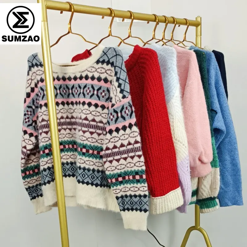 Sumzao Chất lượng cao Indonesia Hàn Quốc dệt kim sử dụng quần áo Áo len tiết kiệm quần áo thứ hai tay baju pakaian bekas