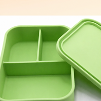 Boîte à lunch en silicone moderne carrée et ronde avec couvercle hermétique, 4 tailles disponibles, compatible micro-ondes, réutilisable, boîte de rangement alimentaire en silicone