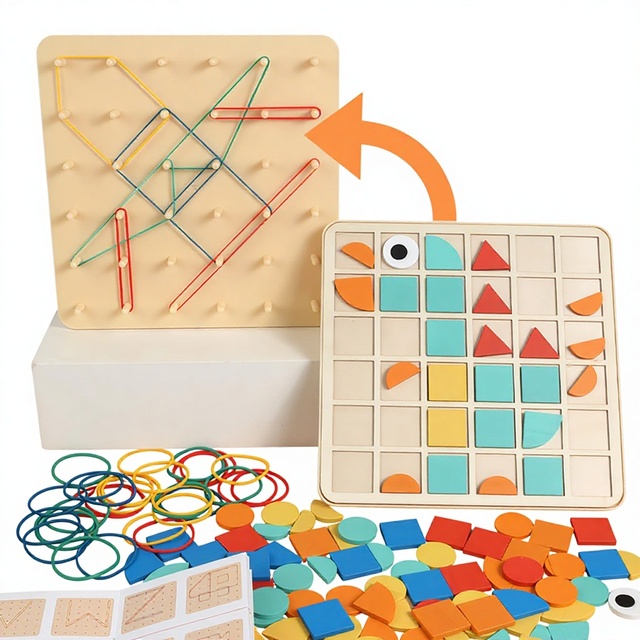 Konig Kids 2 in 1 Wooden Toy Logical Thinking Training Early Education Educational Toys for Kids Jouets Montessori