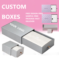 Caja de Joyería Magnética Deslizante de Papel Kraft con Logotipo Personalizado de Lujo, Empaque de Cartón Rígido con Bolsa de Transporte a Juego