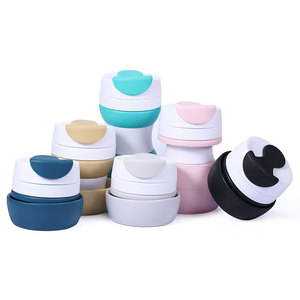 Portable Foldable Travel Mug 500ml Silicone Coffee <b>Cup</b> With Plastic Lid For Outdoor <b>Camping</b> Use - Product Image 5