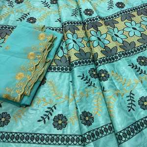 Tissu Jacquard <span class=keywords><strong>Bazin</strong></span> Riche en Coton Peigné 100% Biologique - Antistatique, Ignifuge, Résistant à l'Eau - <span class=keywords><strong>Mariage</strong></span> Nigérian - Product Image 4