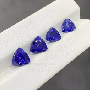 Royal Blue Lab membuat safir longgar batu permata sintetis triliun bentuk bunga jagung untuk membuat anting-anting safir biru