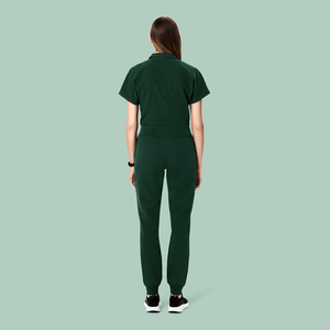 2025 nuevo conjunto de exfoliación médica personalizado para mujeres enfermeras <span class=keywords><strong>Polo</strong></span> cuello Jogger piernas enfermera mono de una pieza conjuntos de exfoliación uniformes de diseño de logotipo - Product Image 6