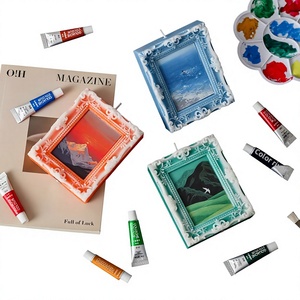 Candele Profumate Artigianali Stile Pittura a Olio con Cornice Portafoto - Pezzi Decorativi all'Ingrosso, Oggetti per Oggetti Scenici Fotografici, per Creare Atmosfera Natalizia - Product Image 1