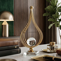 Décorations Haut de Gamme pour Salon, en Métal Poli Semi-Fait Main, Forme Cœur Ronde, Style Luxe Léger, Fabriquées en Chine