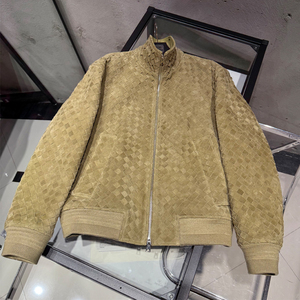 Woven <strong>Leather</strong> Oversized Bomber <strong>Jacket</strong> Real <strong>Leather</strong> Flight Coat Dusty Pink <strong>Women</strong> <strong>Jackets</strong> - Product Image 1