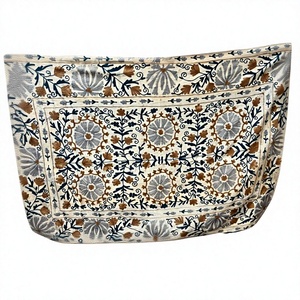 Tela de Algodón 100% No Tejida con Estampado Floral Bordado a Mano, Textil para el Hogar, Funda de Sofá, Artesanía Tradicional, Elegante y Multicolor - Product Image 2