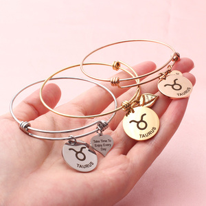 Custom <span class=keywords><strong>Segno</strong></span> <span class=keywords><strong>Zodiacale</strong></span> <span class=keywords><strong>Bracciale</strong></span> In Acciaio Inossidabile Registrabile Del Braccialetto Del Braccialetto - Product Image 3