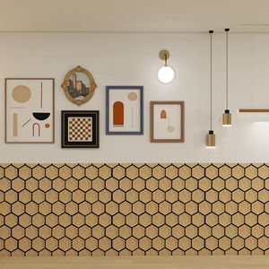 Pour KASARO Design moderne hexagone latte de bois panneaux acoustiques <span class=keywords><strong>isolation</strong></span> phonique en bois pour la décoration murale de cuisine - Product Image 4